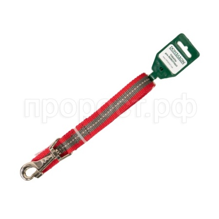 Поводок капрон 25мм*1,5м красный с серой полосой DONBARON