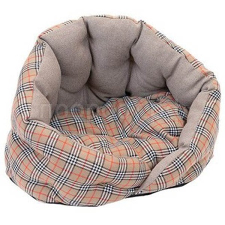 Лежанка Sleep-Шотландка №2 овальная пухлая с подушкой 60*48*43см/94574беж Лежанка Sleep-Шотландка №2 овальная пухлая с подушкой 60*48*43см/94574беж