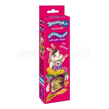Лакомство д/грыз Палочки Зверюшки д/кроликов Луговые травы+Кукуруза 2шт/5шт/700/Зоомир