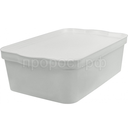 Ящик д/хранения 14л Keeplex с крышкой серое перышко LA5126 /8шт/ПР