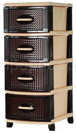 Комод 4-х секционный шоколадно-бежевый 16005