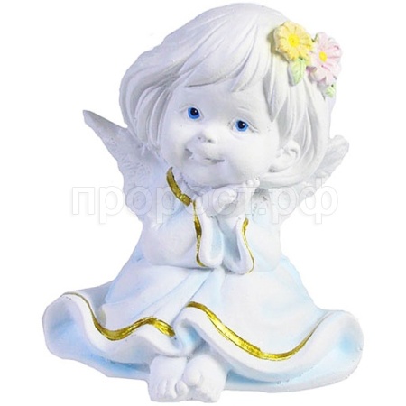 Ангел с двумя цветочками в волосах L7W8H9см 713163/А076 Ангел с двумя цветочками в волосах L7W8H9см 713163/А076