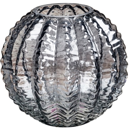 Ваза д/цветов Плиссе малая графит стекл. /1901-Н5 /1шт/ДК