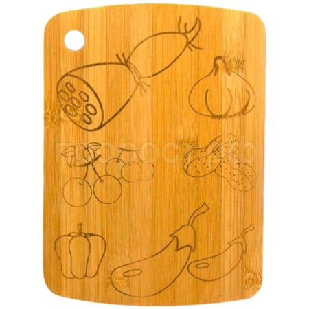 Доска раздел. бамбук 220*160*10мм №19 с рисунком КТ-ДР-124 /12шт/Катунь