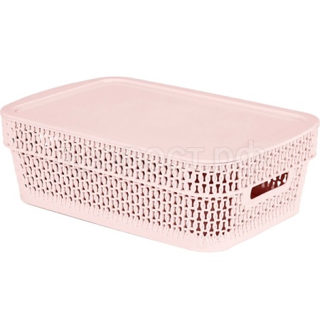 Корзина д/хранения Fjur 3л c крышкой прямоуг. бежевый топаз KL4111/12шт/ПР