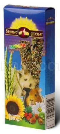 Лакомство д/грыз Палочки Верные друзья Мюсли 150гр/15шт/