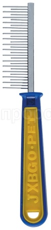 Расческа Односторонняя пластиковая ручка разнозубая/СК4650/ЗР