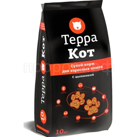 Кошки Терра Кот цыпленок д/взр.кошек 10кг/2338