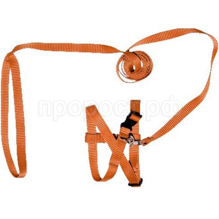 Поводок Комплект д/кошек (поводок+шлейка) быстросъемный/21330/60шт/Биосфера