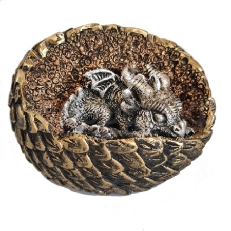 Копилка Дракон в яйце (золото-серебро) L11,5W10H10 716391/SK235 Копилка Дракон в яйце (золото-серебро) L11,5W10H10 716391/SK235